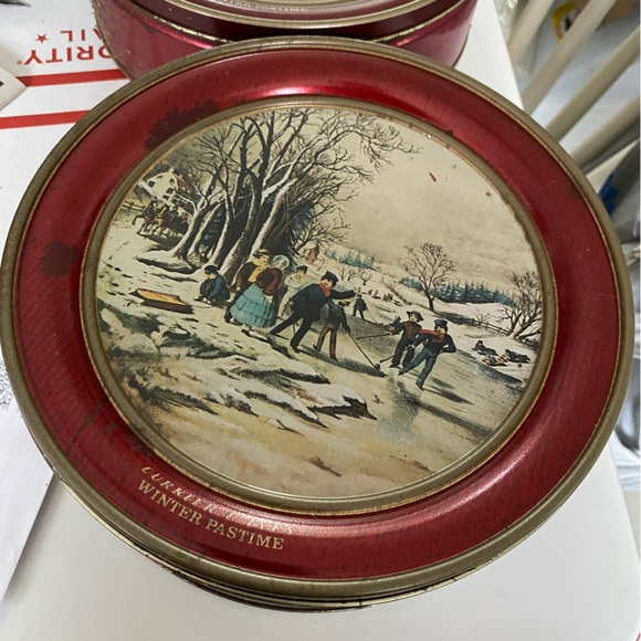 2 Currier & Ives Collectible Tins - Picture 3 of 5